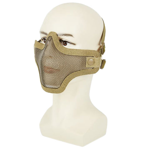 Carbon Steel Mesh Face Mask (Tan)